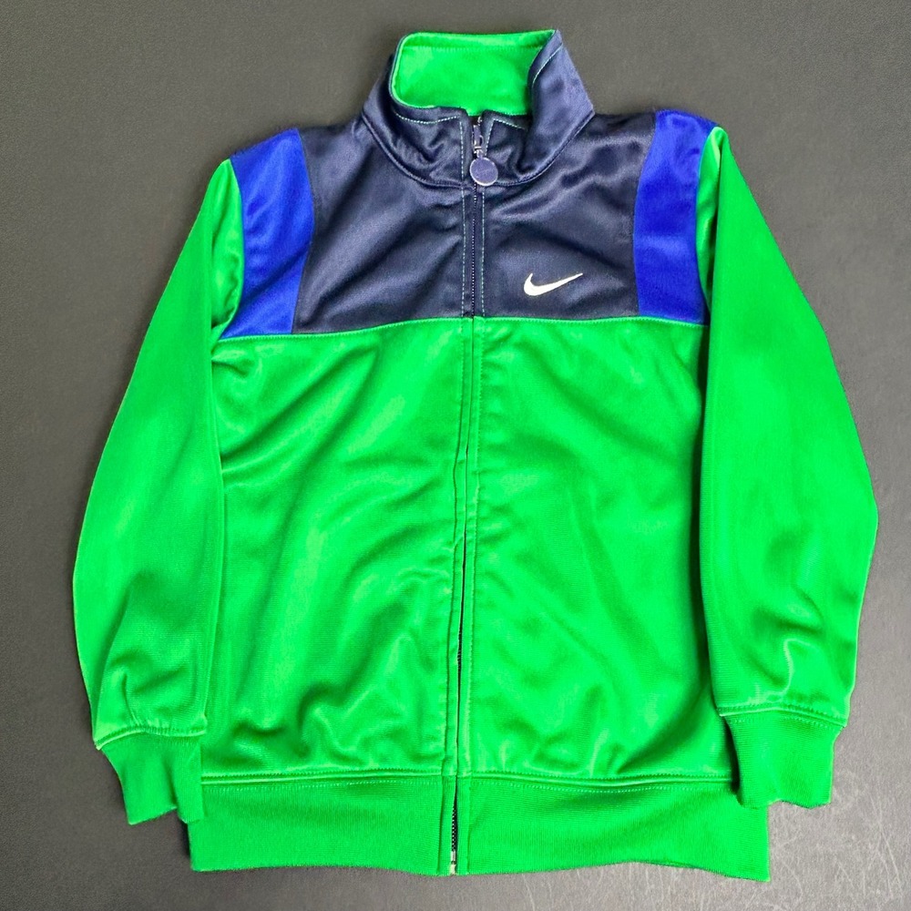 Kids Nike Track Jacket Green Blue Navy Zip Up Athletic Size 4T‎